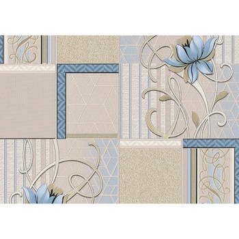 Tapet Slavyanski Oboi, Jade 368-03, model modern cu flori, bleu-gri-bej, lavabil, vinil, pentru living sau dormitor, rola 5mp Tapet Slavyanski Oboi, Jade 368-03, model modern cu flori, bleu-gri-bej, lavabil, vinil, pentru living sau dormitor, rola 5mp
