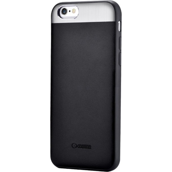 Carcasa de protectie Comma Vivid pentru iPhone 6/6s, Piele, Negru