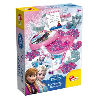 Set Lisciani, Frozen, Comoara surorilor, set de creat bijuterii Set Lisciani, Frozen, Comoara surorilor, set de creat bijuterii