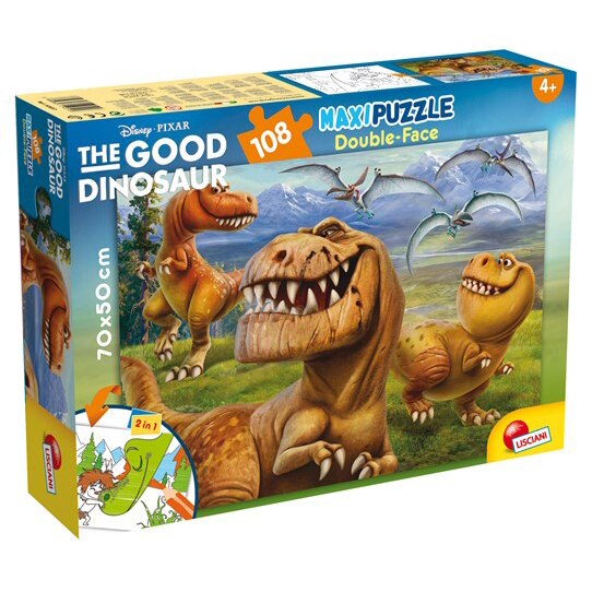 Puzzle Lisciani, SuperMaxi cu 2 fete, The Good Dinosaur, 108 piese