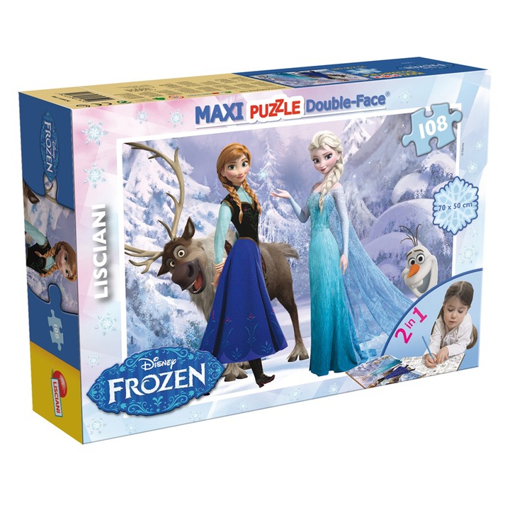 Пъзел Lisciani Frozen Sisters, SuperMaxi, 2 лица, 108 части