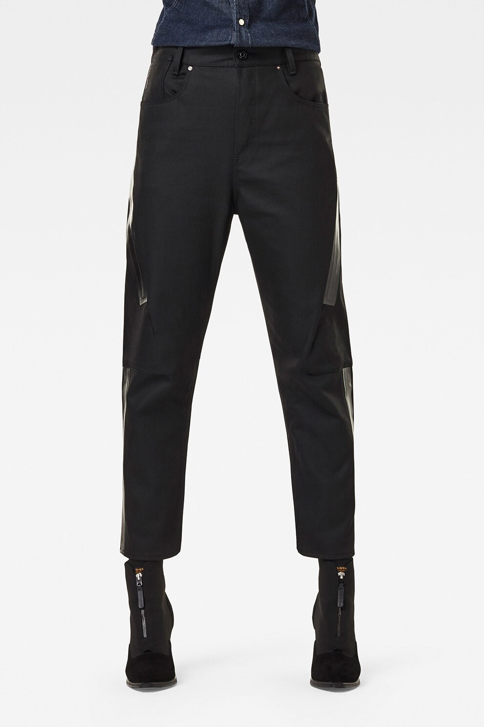 G-Star RAW, Blugi crop boyfriend X-Staq, Negru