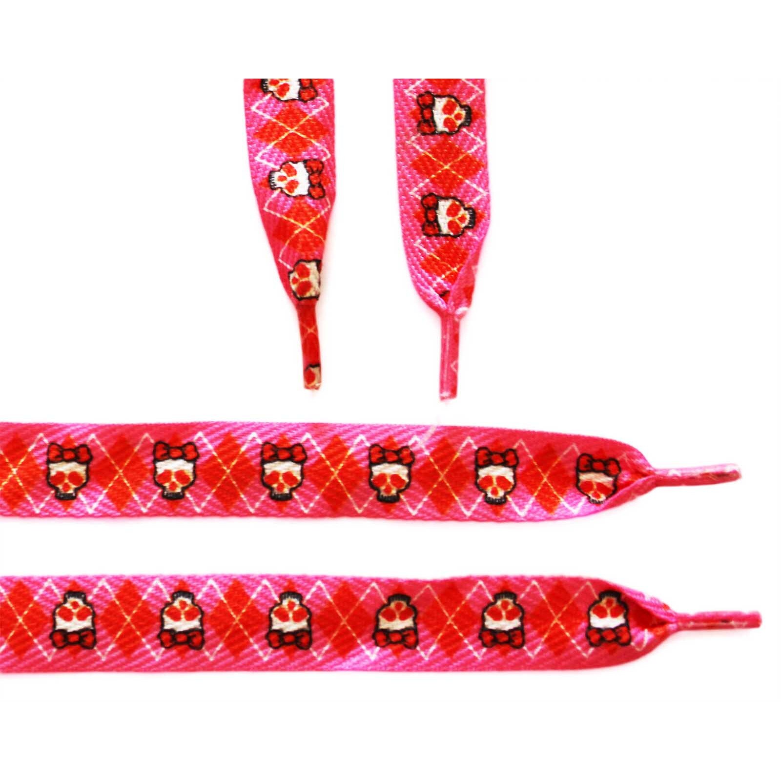 Sireturi imprimate skull roz