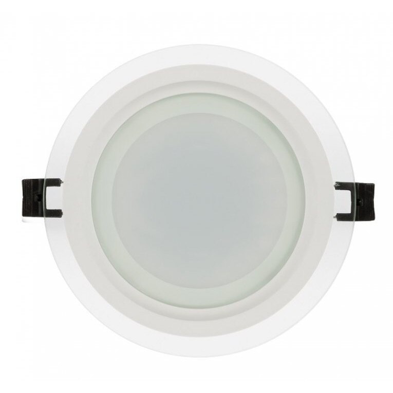 Panou led cu lumina neutra din sticla incastrabil rotund 12w ip44 Ultralux
