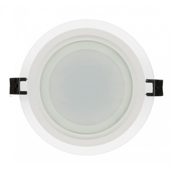 Panou led cu lumina neutra din sticla incastrabil rotund 12w ip44 Ultralux Panou led cu lumina neutra din sticla incastrabil rotund 12w ip44 Ultralux