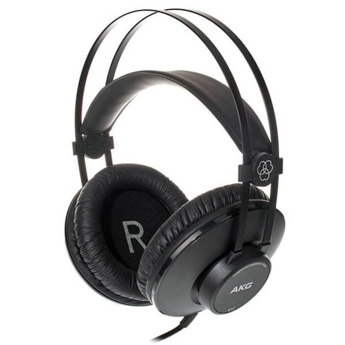 Casti audio de studio AKG K52, over-the-ear, Negru