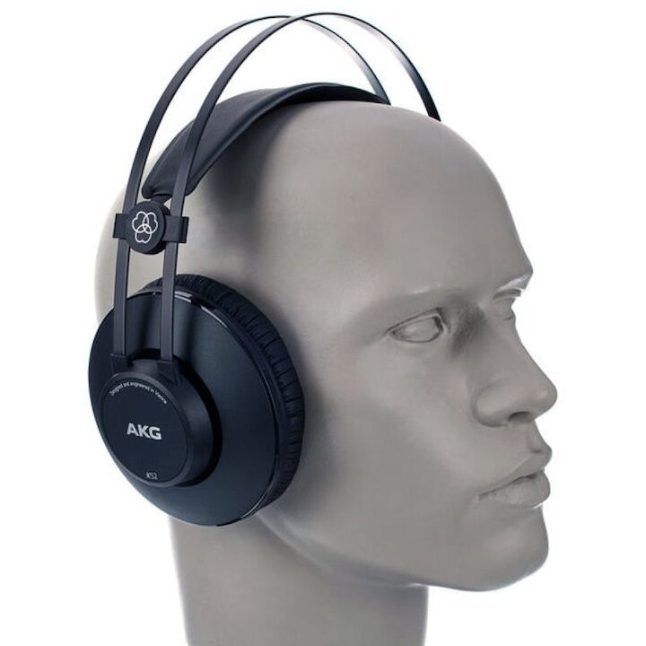 Casti audio de studio AKG K52, over-the-ear, Negru