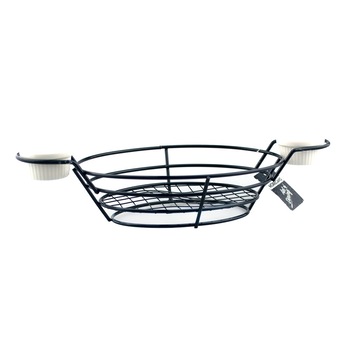 Set sevire cartofi prajiti RAKI 37x17x6cm cos cu 2 boluri sos Set sevire cartofi prajiti RAKI 37x17x6cm cos cu 2 boluri sos