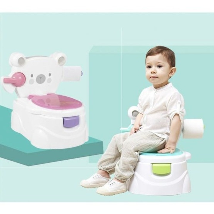 OEM bili, 3 az 1-ben, zene, érzékelővel és WC-papír tartóval, rózsaszín