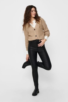 only cardigan cu maneci cazute si aspect striat nanna maro camel imagen 20_0_
0