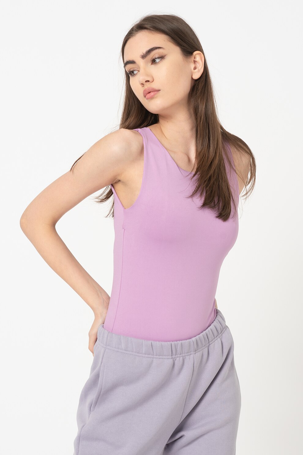 Vero Moda, Body tanga cu decolteu rotund, Roz, L