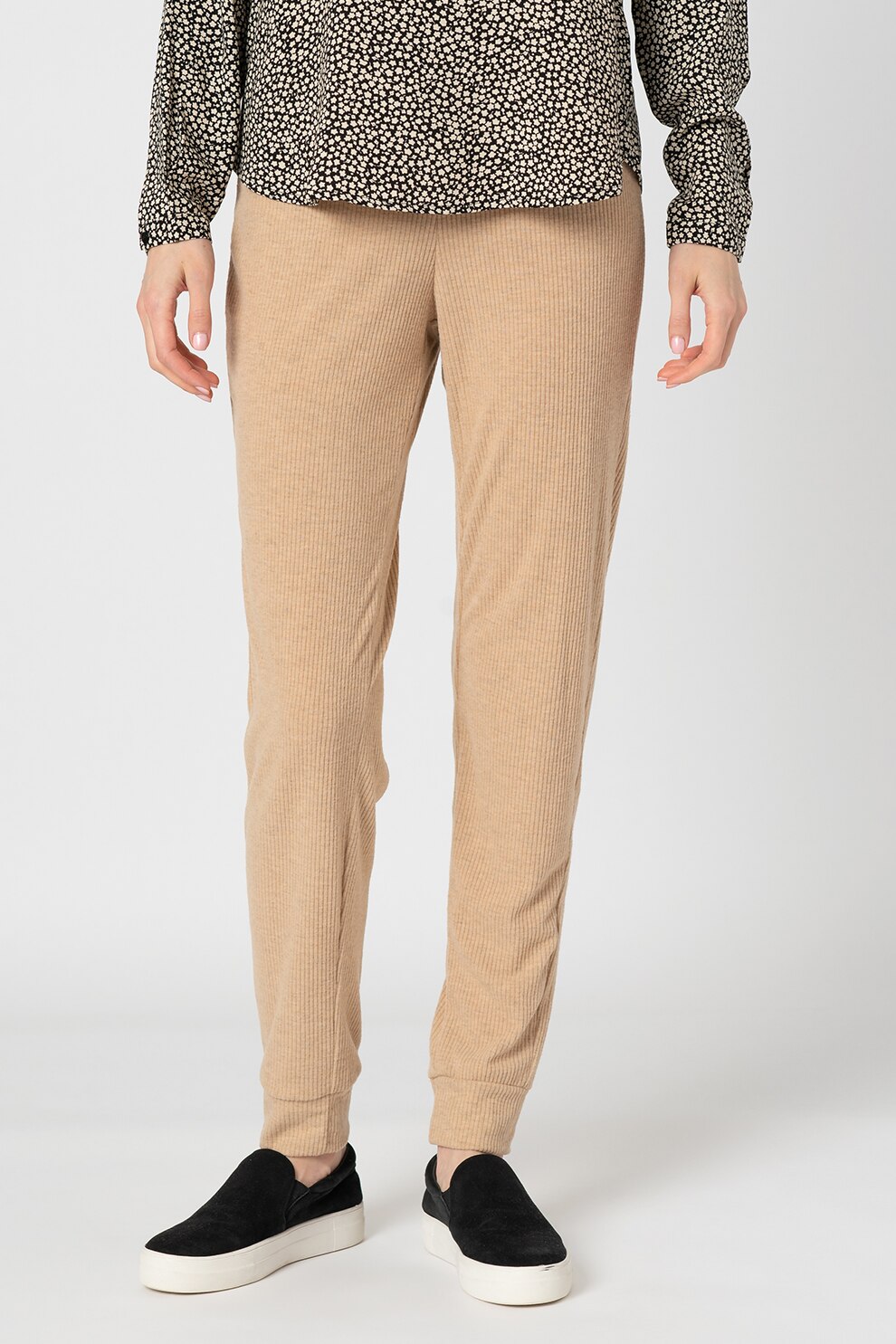 Only, Pantaloni sport cu model striat Zoe, Bej, XS