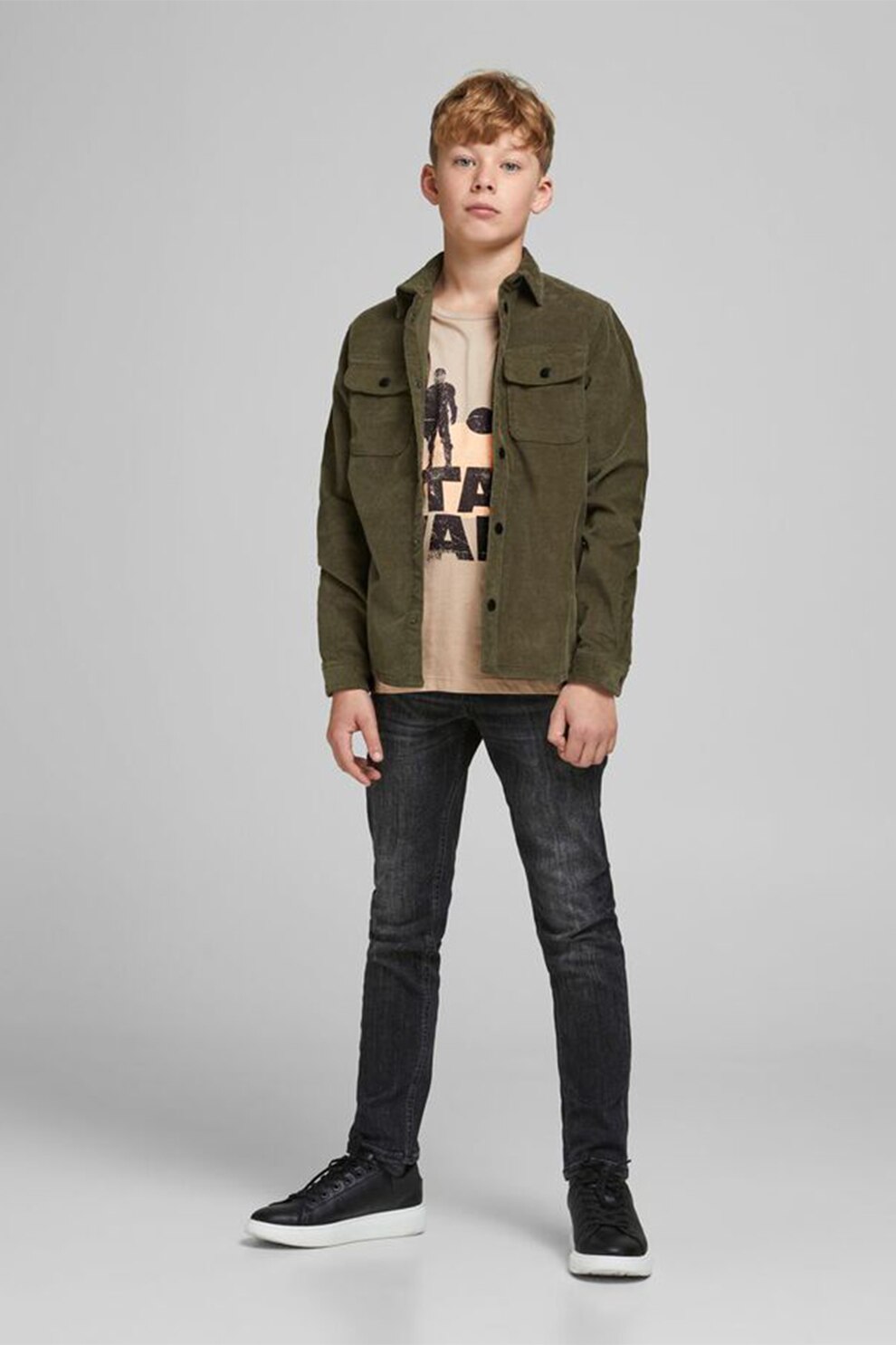 Jack&Jones, Tricou cu imprimeu grafic, Bej