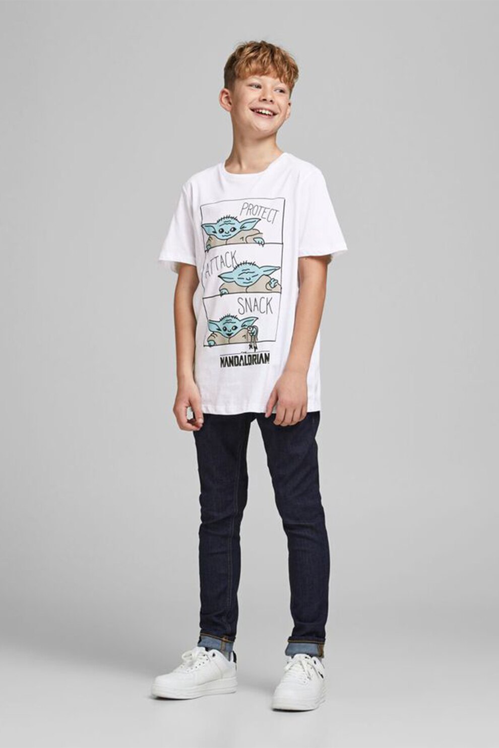 Jack&Jones, Tricou cu imprimeu grafic, Alb