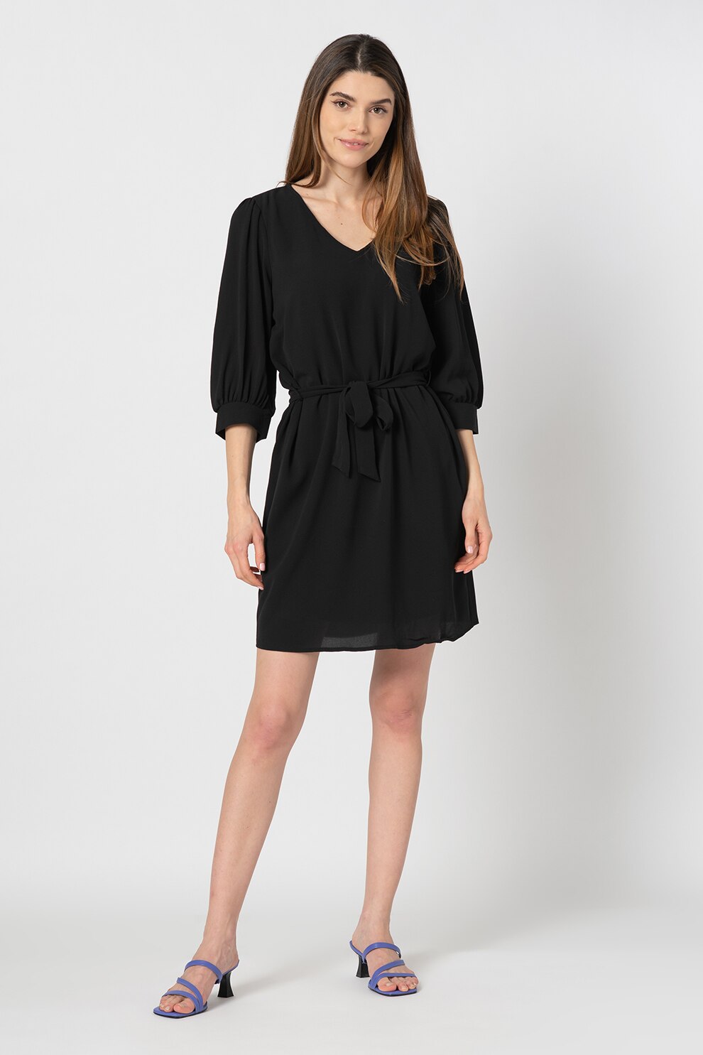 JdY, Rochie mini cu decolteu in V Amanda, Negru, S