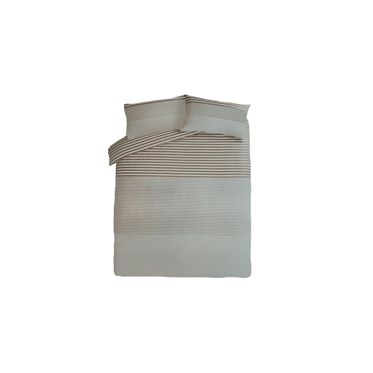 Lenjerie de pat ,1 plic pilota, 2 fete perna, 2 persoane, 225 x 220cm, 48 x 74cm, king, natural stripe, George Home