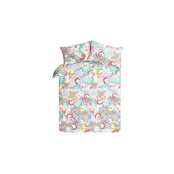 Lenjerie de pat ,1 plic pilota, 2 fete perna, 2 persoane, 200 x 200cm, 48 x 74cm, double, bright paisley, George Home Lenjerie de pat ,1 plic pilota, 2 fete perna, 2 persoane, 200 x 200cm, 48 x 74cm, double, bright paisley, George Home