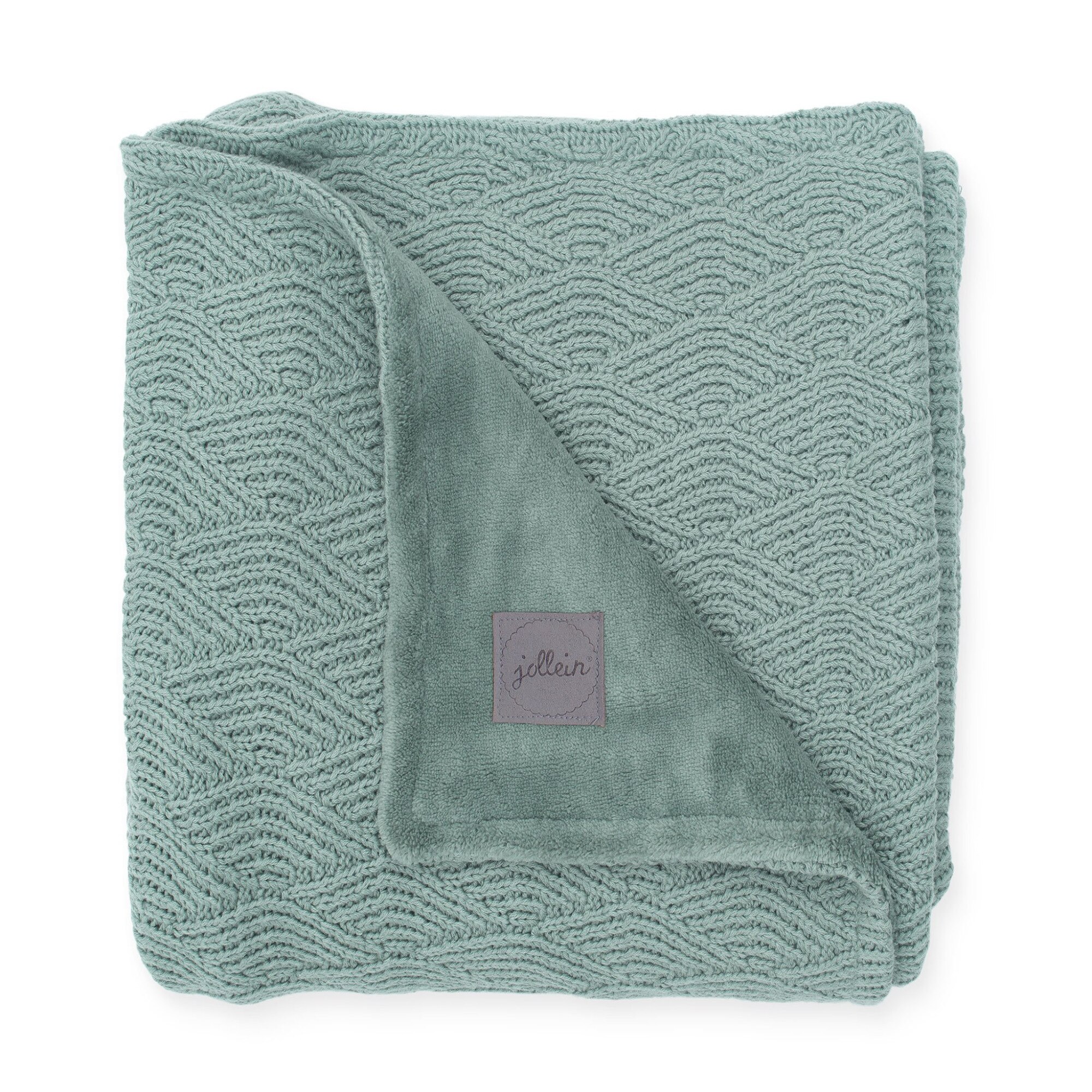 Paturica bebe cu fleece Jollein River 75x150cm verde