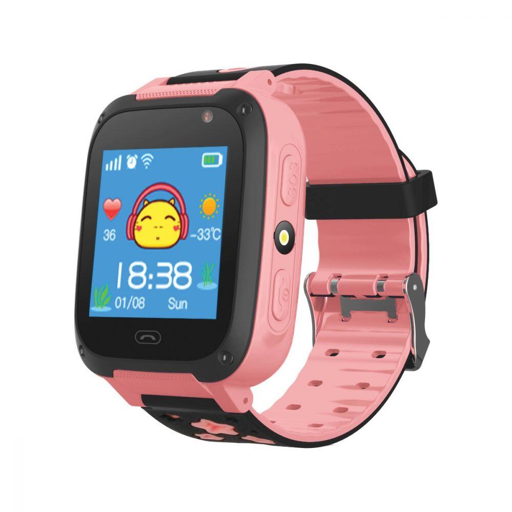 Ceas smartwatch copii SMARTECH localizare, camera foto, functie telefon, buton SOS si monitorizare spion, 260 Roz