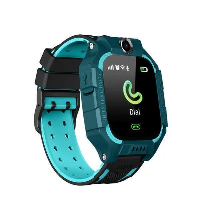 Ceas smartwatch copii SMARTECH localizare, camera foto, functie telefon, buton SOS si monitorizare spion, 275 Turcoaz