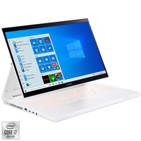 Laptop Acer ConceptD 7 Ezel Pro CC715-71P cu procesor Intel® Core™ i7-10875H pana la 5.10 GHz, 15.6", 4K UHD, 32GB, 1TB SSD, NVIDIA® Quadro™ RTX3000 6GB, Windows 10 Pro, White
