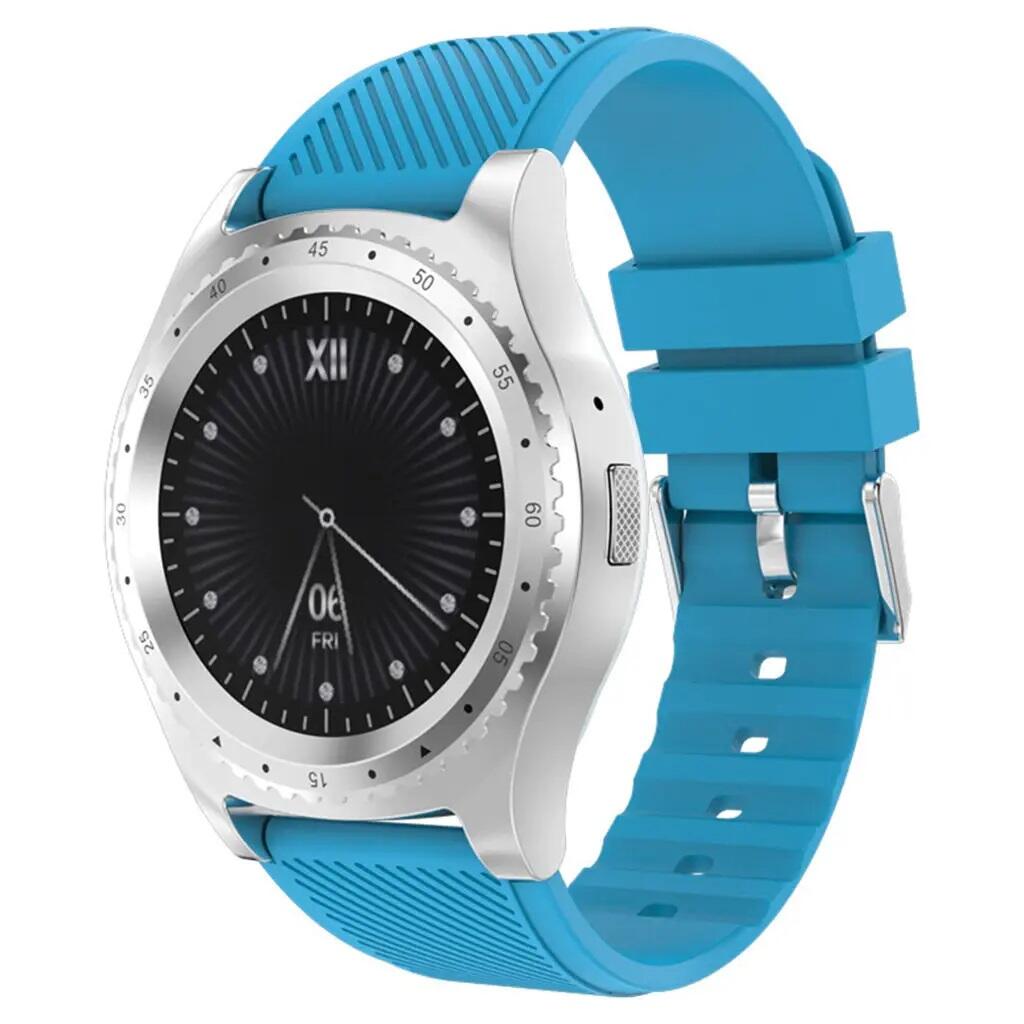 SmartWatch cu Bluetooth SMARTECH, SIM, Camera Foto, Microfon, Difuzor, notificari, alarma, functii Fitness, Bleu