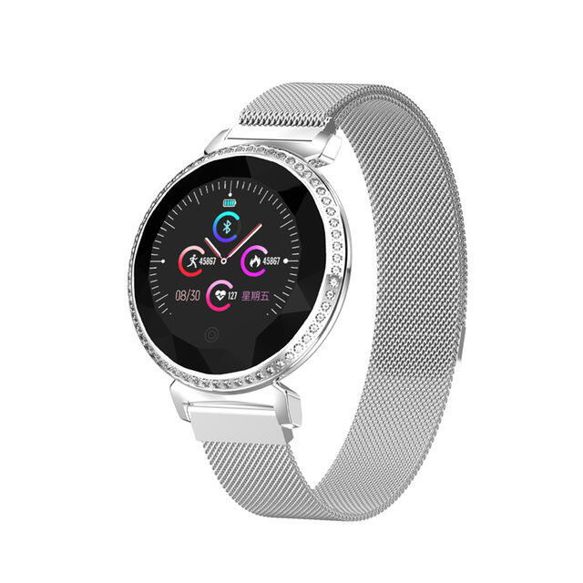 SmartWatch SMARTECH cu Bluetooth, monitorizarea ritmului cardiac, notificari, alarma, functii Fitness S120 Argintiu