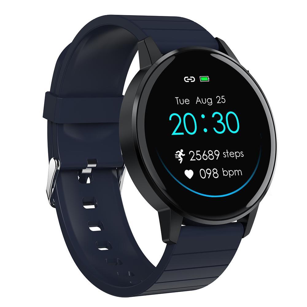 SmartWatch SMARTECH cu Bluetooth, monitorizarea ritmului cardiac, notificari, alarma, functii Fitness S161 Bleumarin