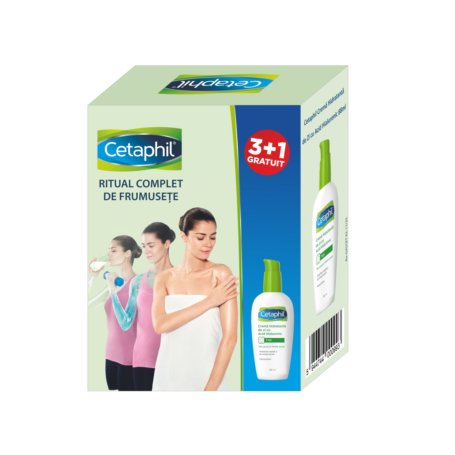 Pachet 4 x Anti-Aging Crema hidratanta de zi cu acid hialuronic - 88 ml - prepelitebv.ro