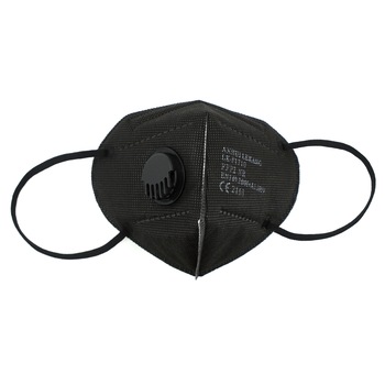 Set 5 Masti protectie ridicata negre KN95 FFP2 5 straturi, valva expiratie, certificate CE Set 5 Masti protectie ridicata negre KN95 FFP2 5 straturi, valva expiratie, certificate CE