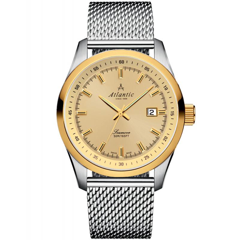 Ceas barbatesc Atlantic 65356.43.31 Quartz Argintiu, Auriu