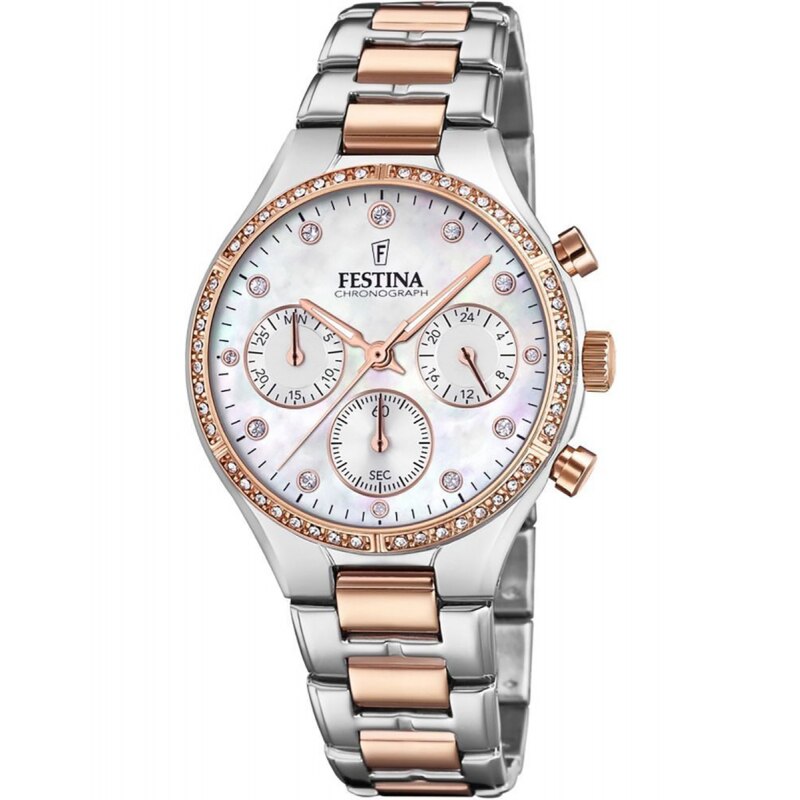 Ceas dama Festina F20403/1 Quartz Argintiu, Rose gold