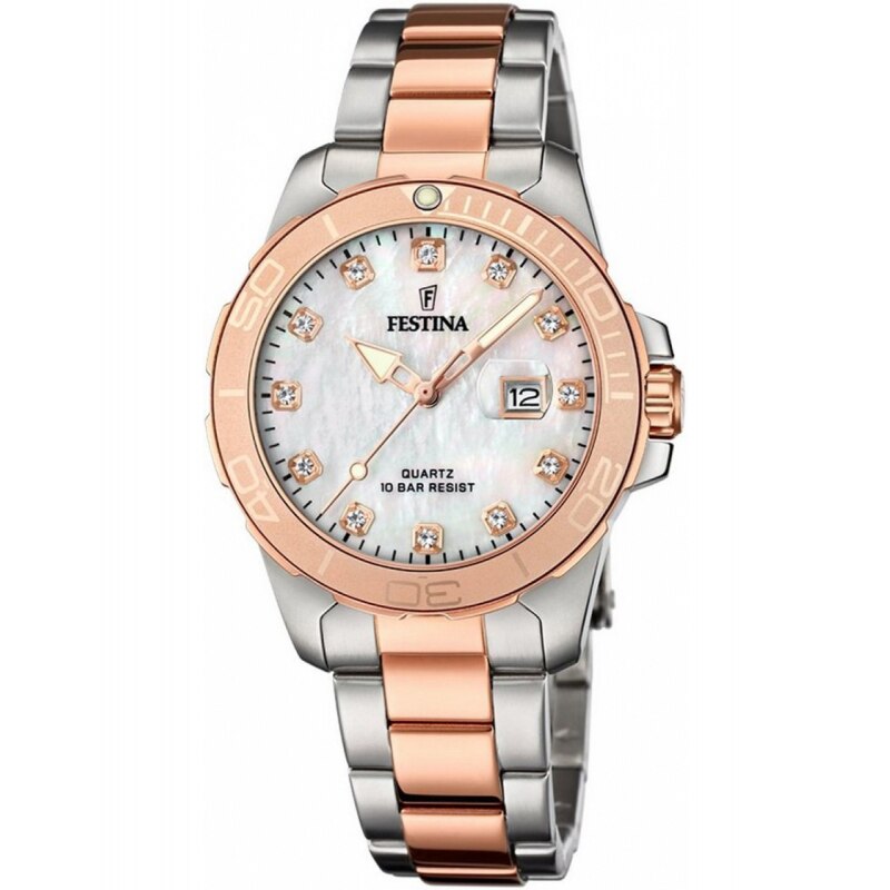 Ceas dama Festina F20505/1 Quartz Argintiu, Rose gold