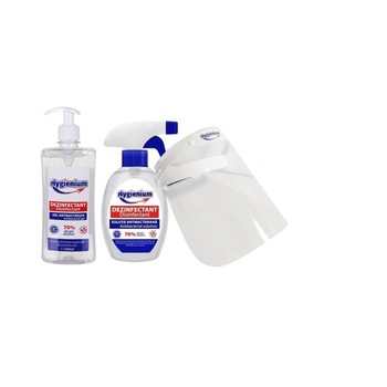 Set 1 gel dezinfectant 500 ml,1solutie dezinfectanta 300 ml , si viziera, Hygienium PromoPack Set 1 gel dezinfectant 500 ml,1solutie dezinfectanta 300 ml , si viziera, Hygienium PromoPack