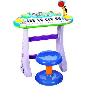 Orga Interactiva electronica IDL Mica Artista cu Scaunel si Microfon, Dimensiune 45,0 x 20,0 cm, Orga cu 24 Clape Silentioase, 16 Tipuri de melodii, Lumini Colorate, Buton pentru inregistrare si redare, materiale calitative,Culoare Albastru Orga Interactiva electronica IDL Mica Artista cu Scaunel si Microfon, Dimensiune 45,0 x 20,0 cm, Orga cu 24 Clape Silentioase, 16 Tipuri de melodii, Lumini Colorate, Buton pentru inregistrare si redare, materiale calitative,Culoare Albastru