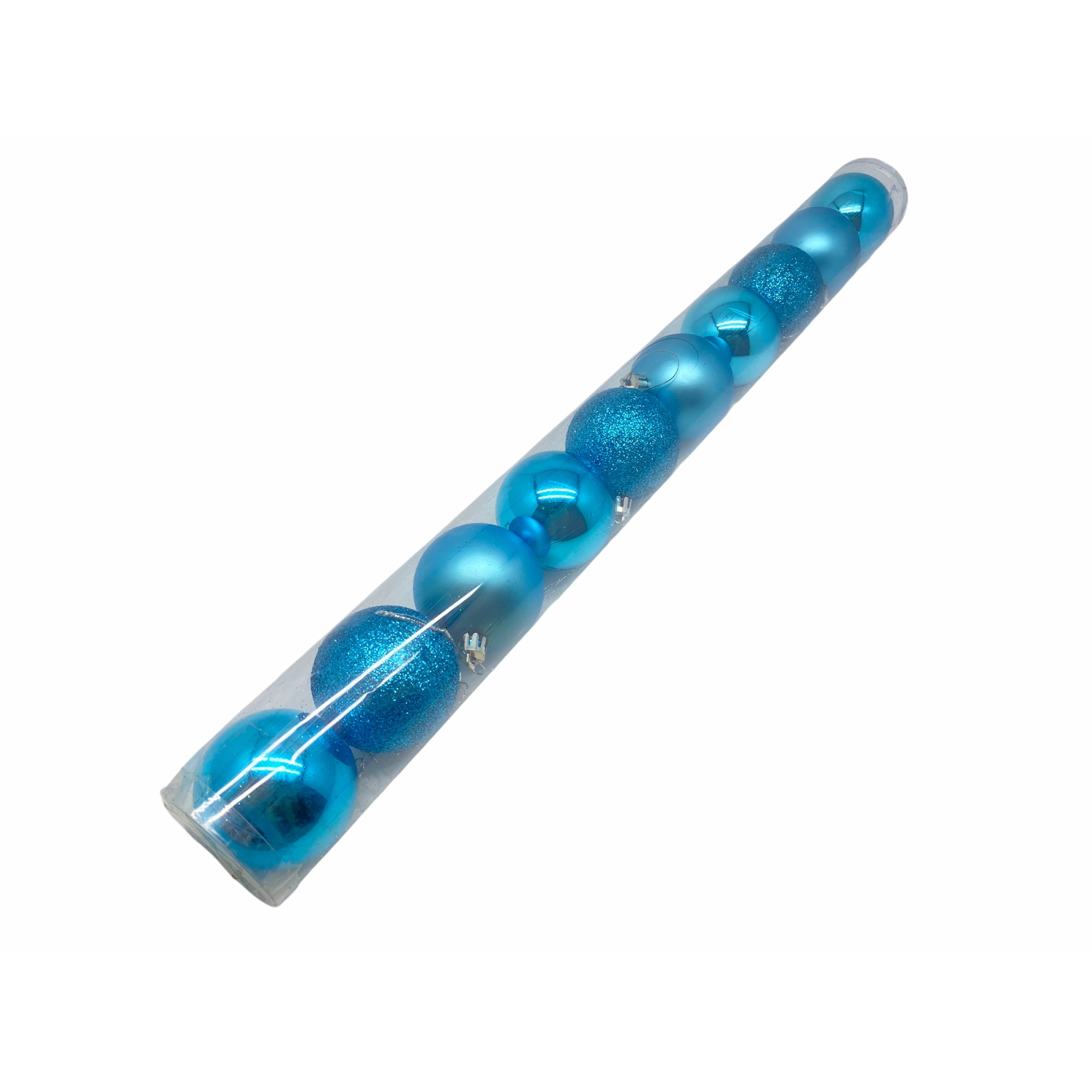 Set 10 globuri brad, Atelier, Rotund, Albastru, 6cm