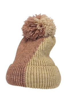 Caciula dama, Univers Fashion, tricotata, cu ciucure, roz/bej, marime unica Caciula dama, Univers Fashion, tricotata, cu ciucure, roz/bej, marime unica