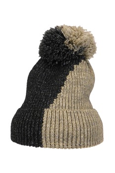 Caciula dama, Univers Fashion, tricotata, cu ciucure, negru/grej, marime unica Caciula dama, Univers Fashion, tricotata, cu ciucure, negru/grej, marime unica