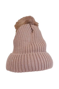 Caciula dama, Univers Fashion, groasa tricotata, cu ciucure de blana sintetica, roz, marime unica Caciula dama, Univers Fashion, groasa tricotata, cu ciucure de blana sintetica, roz, marime unica