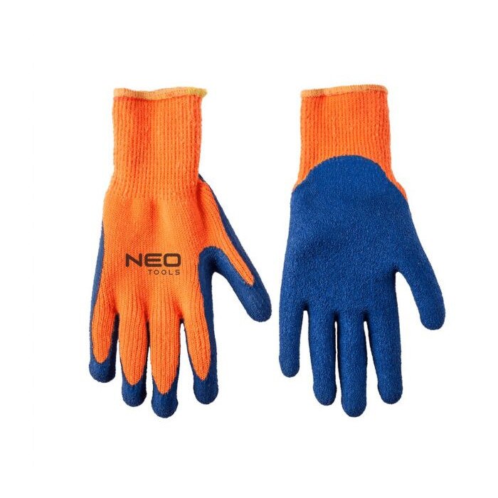 Manusi de lucru din latex, portocaliu/albastru, marimea XL, NEO