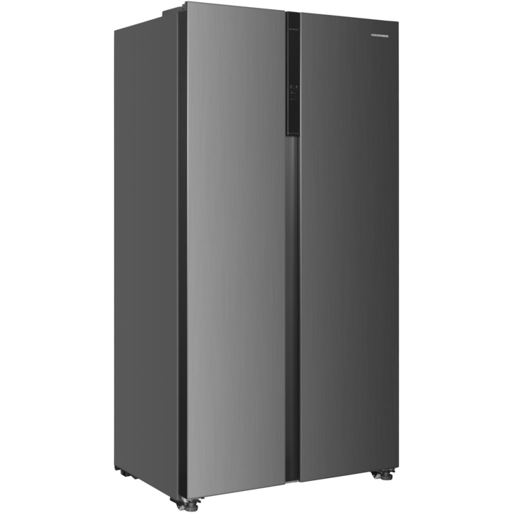 Side by side Heinner HSBS-HM532NFXE++, 532, Clasa E, Full No Frost, Display LED Touch, Alarma usa deschisa, H 177 cm, Inox