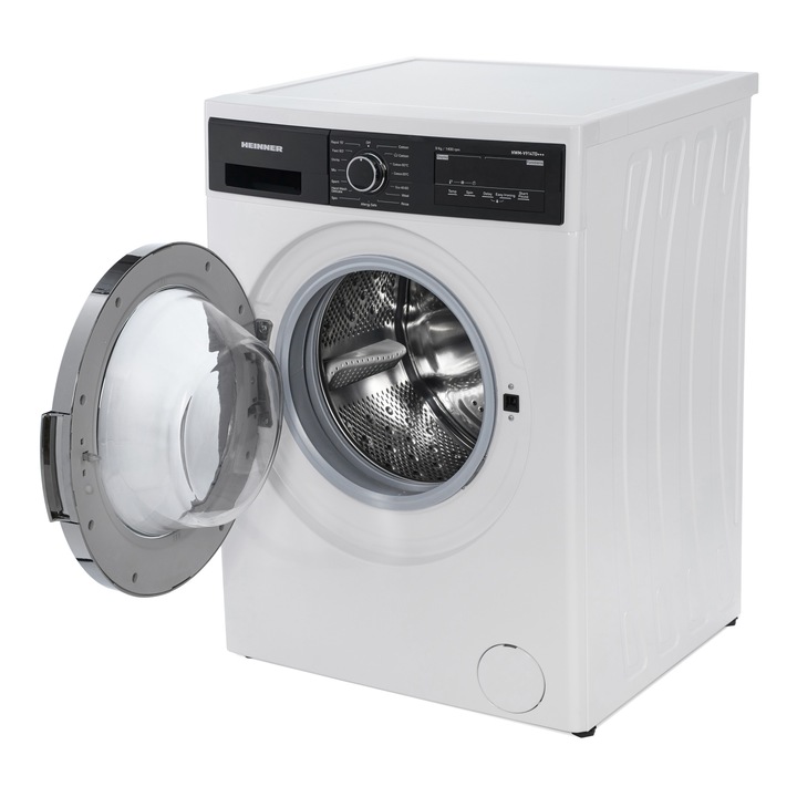 Masina de spalat Heinner HWM-V914TD+++, 9 kg, 1400 RPM, Clasa D, Display LED, Control Touch 60 cm, Alb