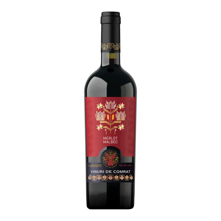 Vin rosu sec, Vinuri de Comrat, Merlot Malbec, 750 ml