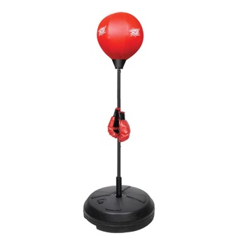 Set para box cu manusi si suport vertical ajustabil, rosu-negru, 122-152 cm Set para box cu manusi si suport vertical ajustabil, rosu-negru, 122-152 cm