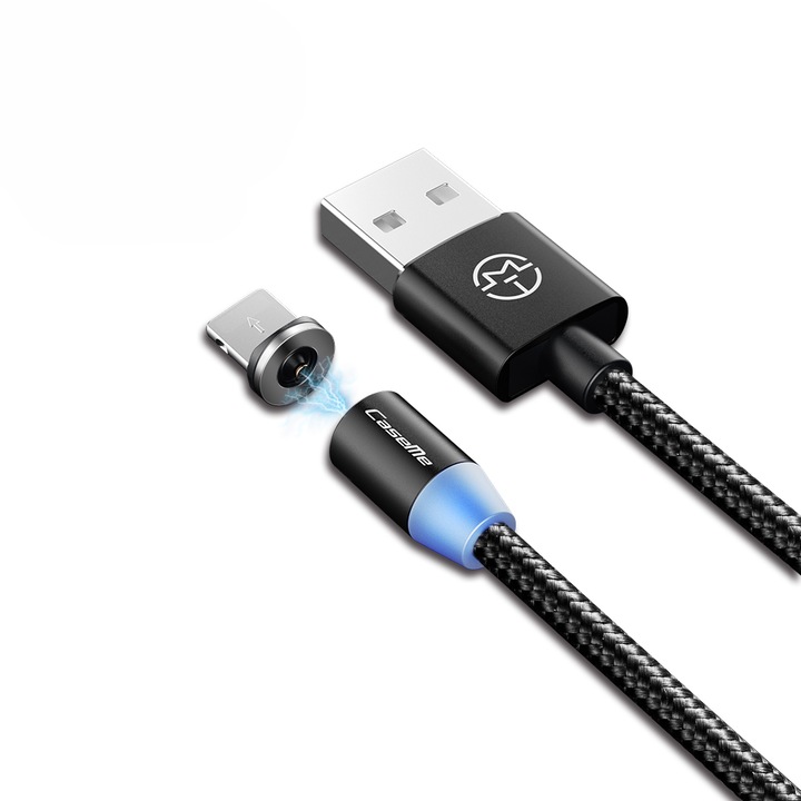 Cablu de date, CaseMe, Lightning, Iphone, Negru, 1m