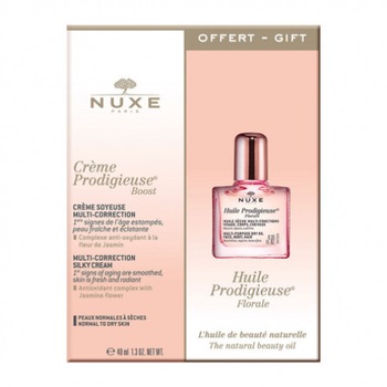 Set Nuxe Creme Prodigueuse Boost, Crema pentru fata pentru piele uscata 40 ml, Ser anti-imbatranire 10 ml Set Nuxe Creme Prodigueuse Boost, Crema pentru fata pentru piele uscata 40 ml, Ser anti-imbatranire 10 ml
