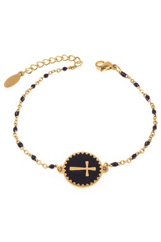 Bratara Inox Black Cross 19 cm Bijouxmania Bratara Inox Black Cross 19 cm Bijouxmania