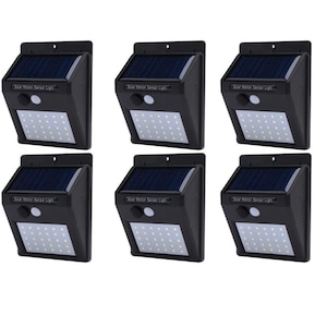 Set format din 6 lampi solare de perete cu senzor de miscare si lumina cu 30 leduri