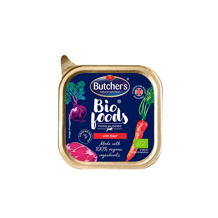 Мокра храна за кучета Butcher's, Bio Foods, С говеждо, 150 гр