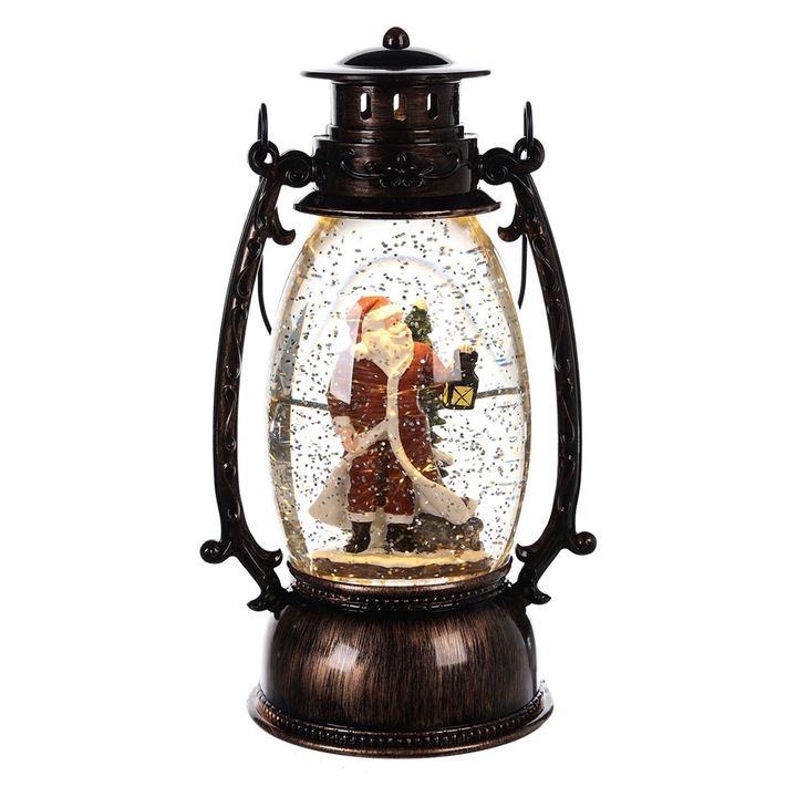 Felinar muzical Craciun LED Dear Santa 25cm